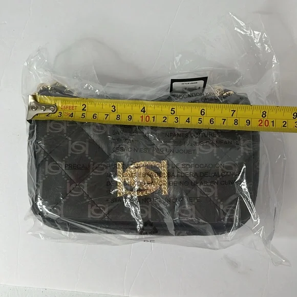 BEBE LIV MONOGRAM CROSSBODY BLACK DOVE GREY LOGO PURSE SHOULDERBAG NEW WITH TAG - Picture 10 of 11